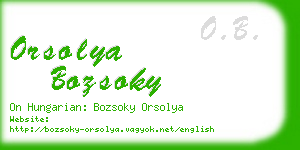orsolya bozsoky business card